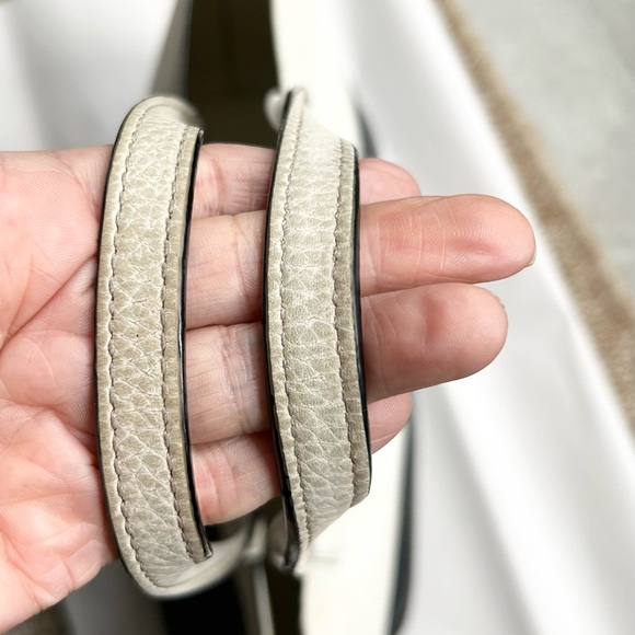 TORY BURCH Tote Leather Color Block Two-Tone Bag, Black & White - Picture 10 of 13